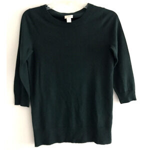 J. Crew | Women's 3/4 Sleeve Crew Neck Pullover Wool Tee Size XS Green